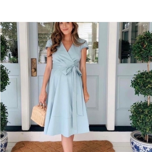 GAL MEETS GLAM 🌸 Addison Tie Wrap Dress in Sea Breeze size 10 - Picture 1 of 7